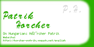 patrik horcher business card